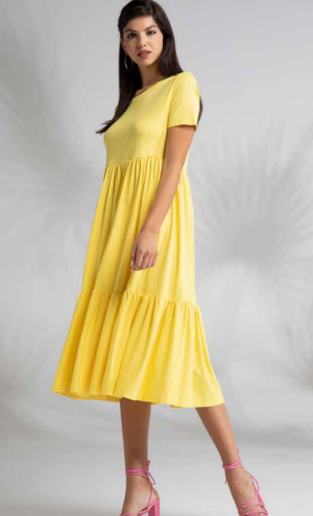 Halflange jurk geel