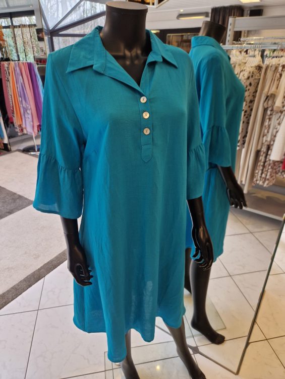 Turquoise losse jurk