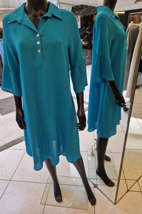 Turquoise losse jurk