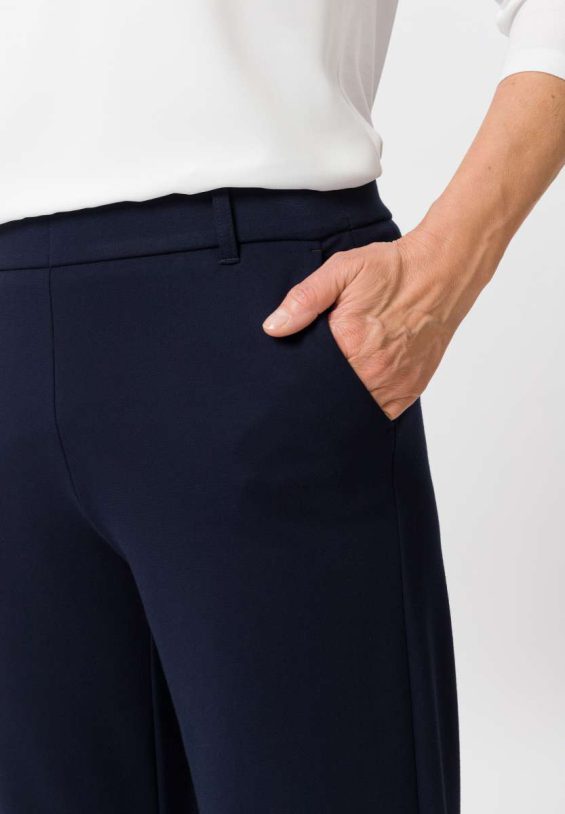 Broek slip on met rechte pijpen en 2 zakken écru of marine - Afbeelding 4